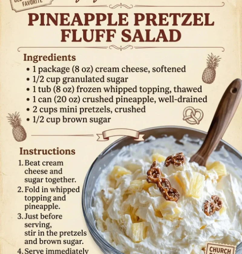 Irresistibly Creamy Pineapple Pretzel Fluff Salad Delight