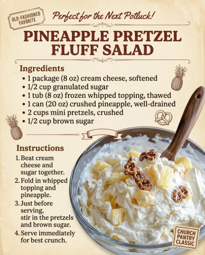 Irresistibly Creamy Pineapple Pretzel Fluff Salad Delight
