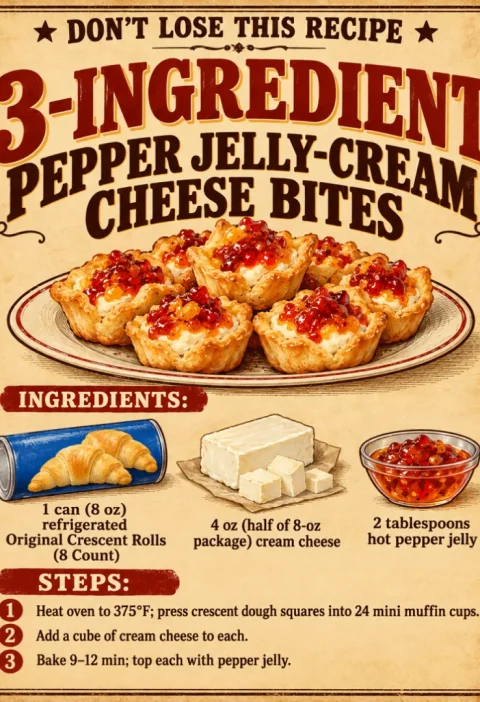 3-Ingredient Pepper Jelly-Cream Cheese Bites