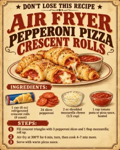 Air Fryer Pepperoni Pizza Crescent Rolls