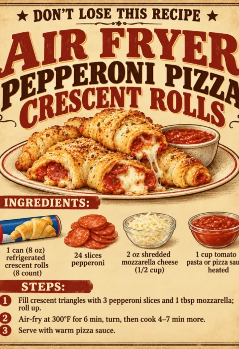 Air Fryer Pepperoni Pizza Crescent Rolls