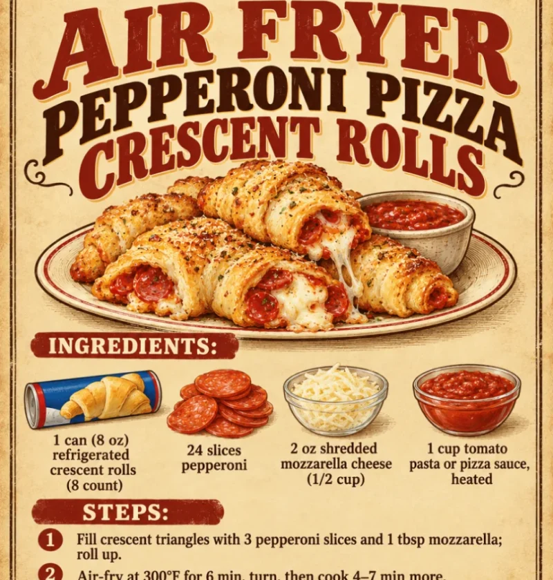 Air Fryer Pepperoni Pizza Crescent Rolls
