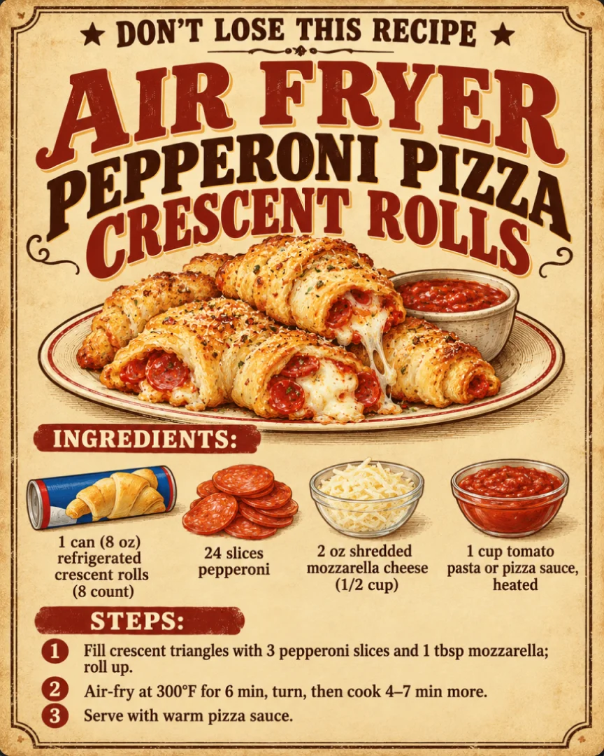 Air Fryer Pepperoni Pizza Crescent Rolls