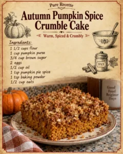 Autumn Pumpkin Spice Crumble Cake