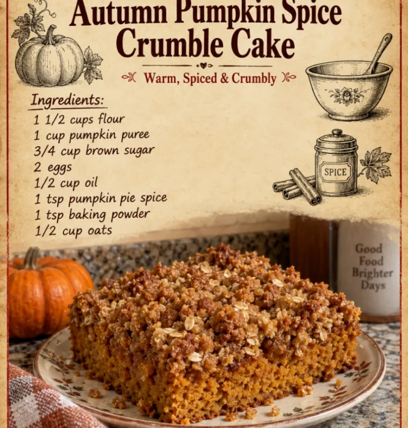 Autumn Pumpkin Spice Crumble Cake