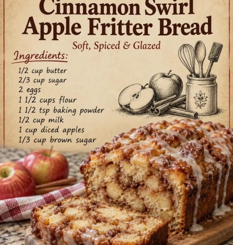 Cinnamon Swirl Apple Fritter Bread