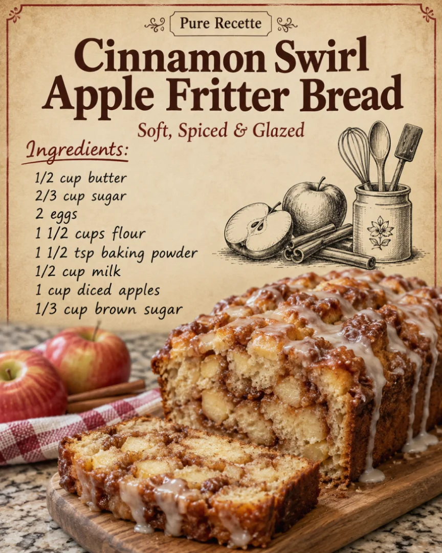 Cinnamon Swirl Apple Fritter Bread
