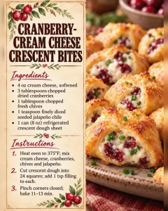 Cranberry-Cream Cheese Crescent Bites