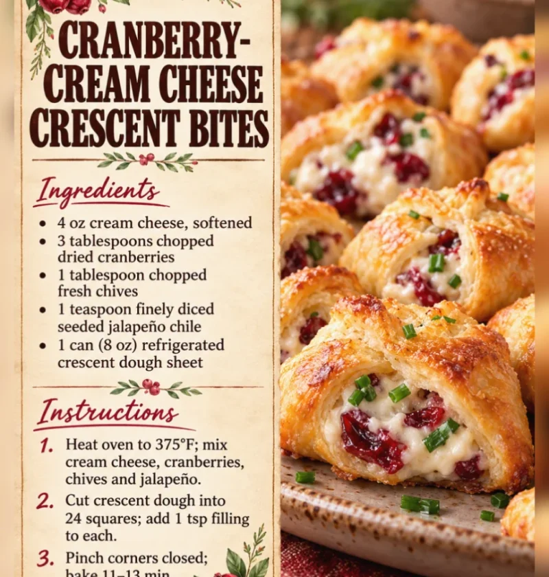Cranberry-Cream Cheese Crescent Bites