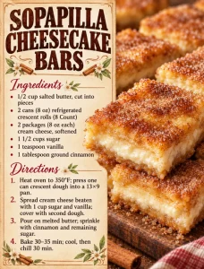 Easy Sopapilla Cheesecake Bars