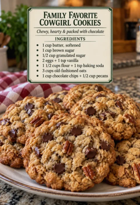 Family Favorite Homemade Cowgirl Cookies