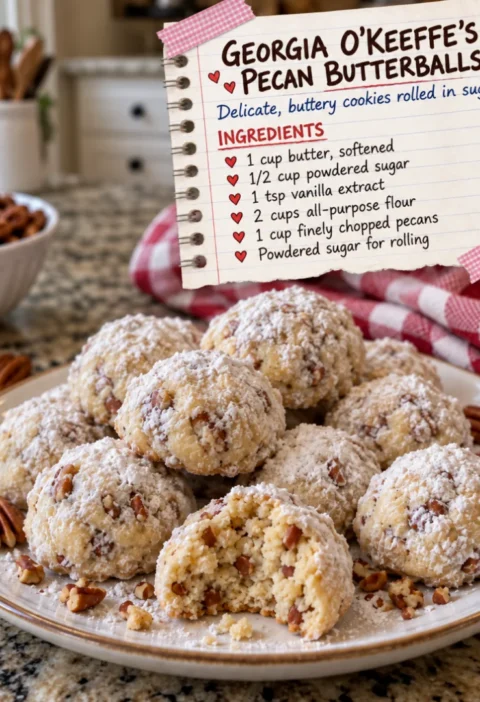 Georgia O’Keeffe’s Pecan Butterballs