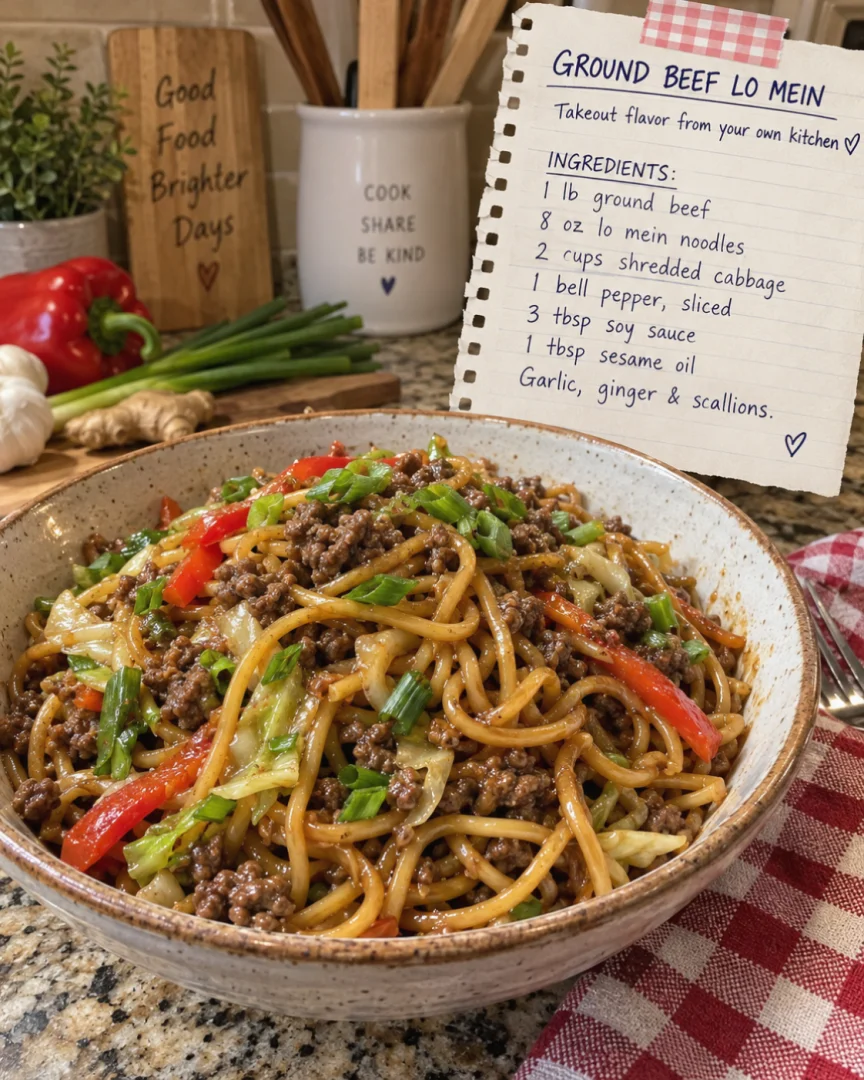 Ground Beef Lo Mein