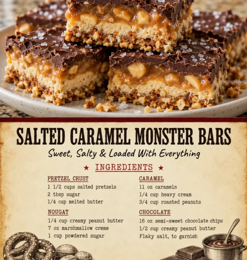 Salted Caramel Monster Bars