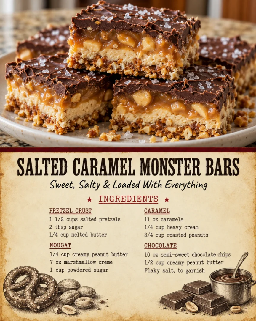 Salted Caramel Monster Bars