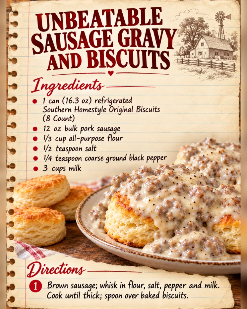 Unbeatable Sausage Gravy and Biscuits