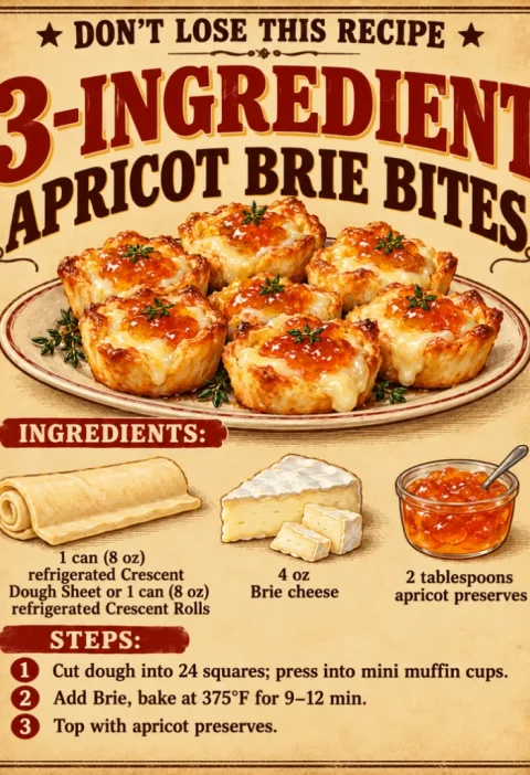 3-ingredient apricot brie bites