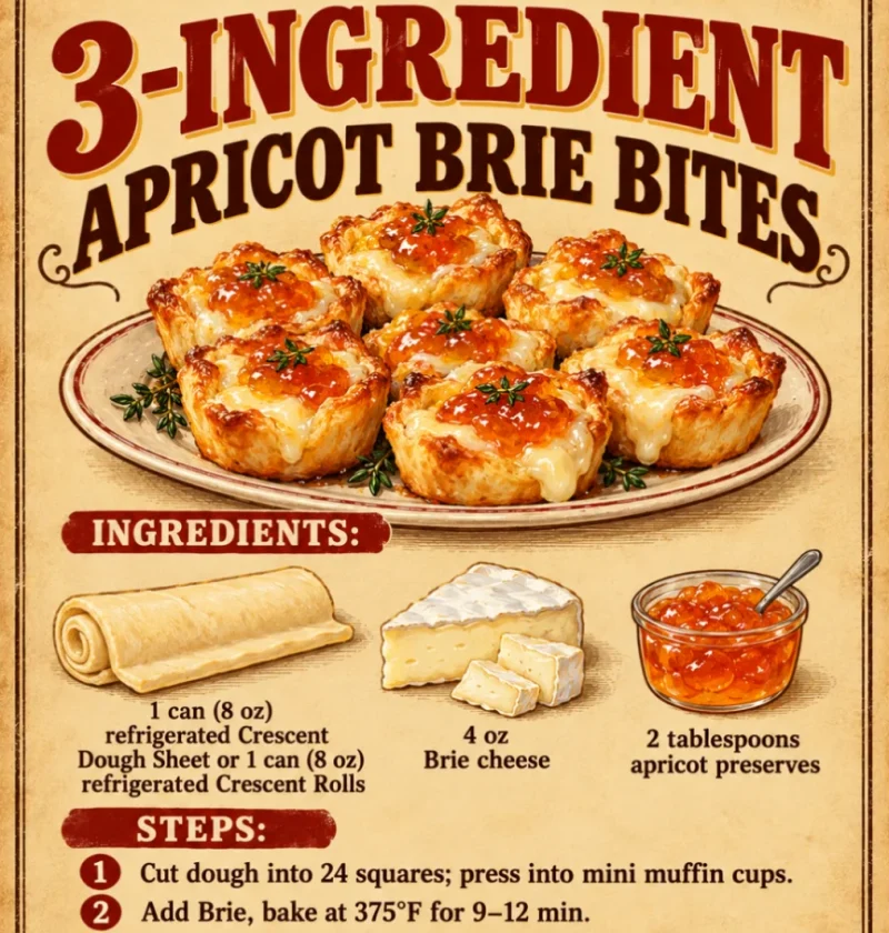 3-ingredient apricot brie bites