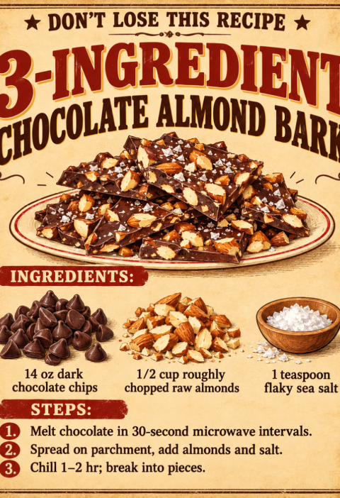 3-ingredient chocolate almond bark