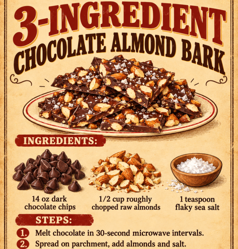 3-ingredient chocolate almond bark