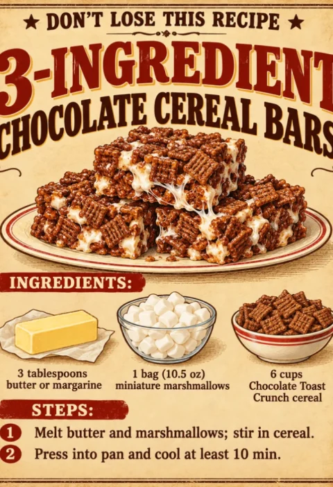 3-ingredient chocolate cereal bars