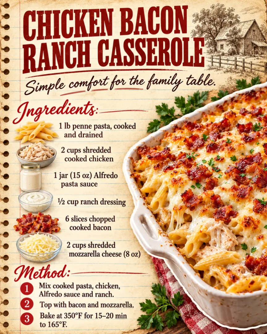 Chicken Bacon Ranch Casserole