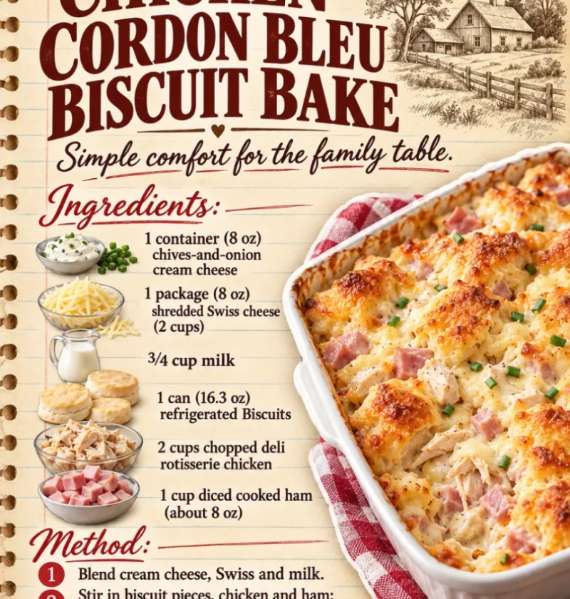 chicken cordon bleu biscuit bake
