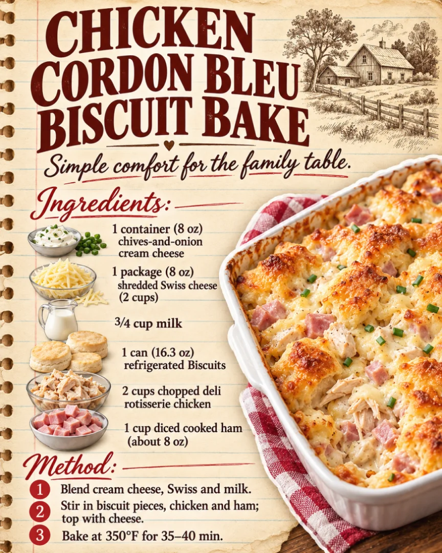 Chicken Cordon Bleu Biscuit Bake