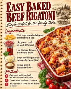 EASY BAKED BEEF RIGATONI