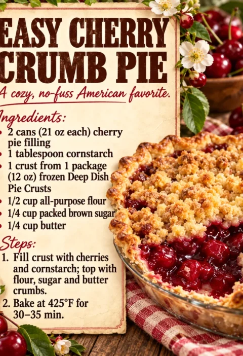 easy cherry crumb pie