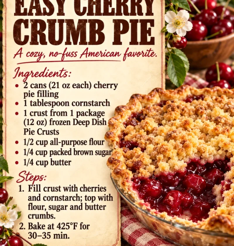easy cherry crumb pie