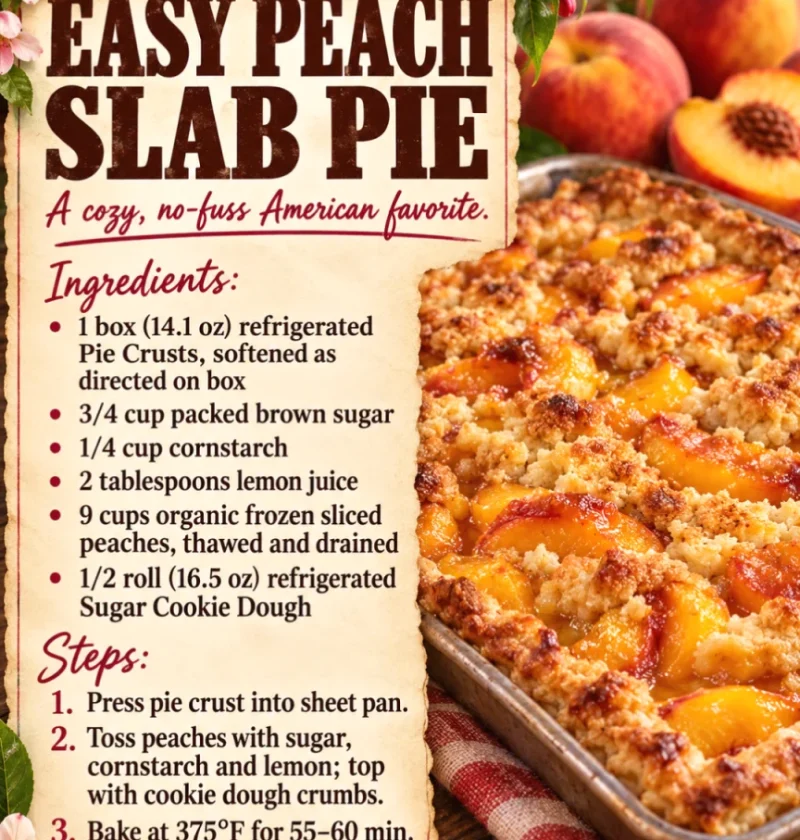 easy peach slab pie